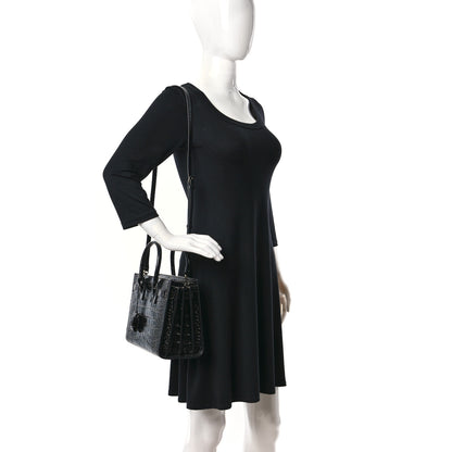 Saint Laurent Calfskin Crocodile Embossed Baby Sac De Jour Black 2 of 9