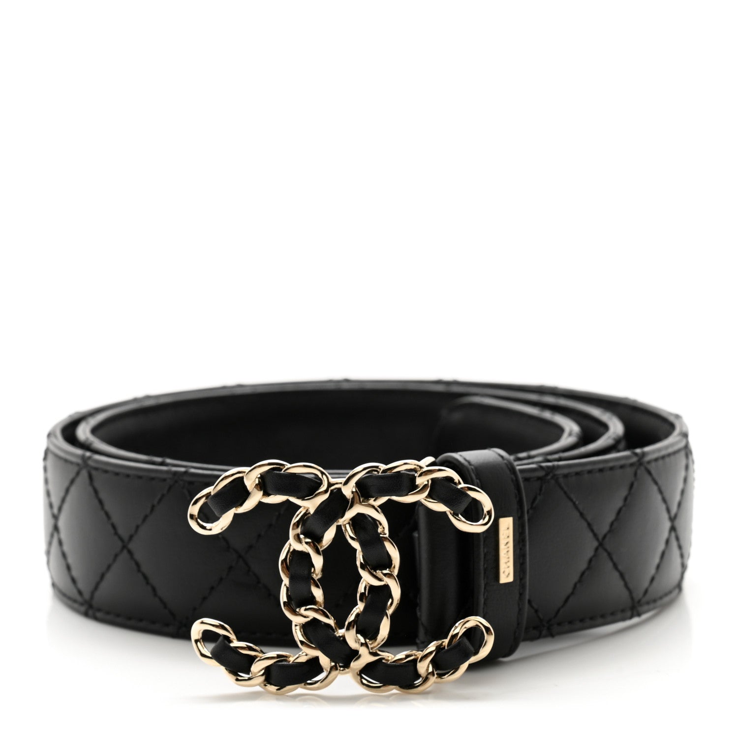 Chanel Calfskin Quilted CC Chain Belt 75 30 Black 1 of 7