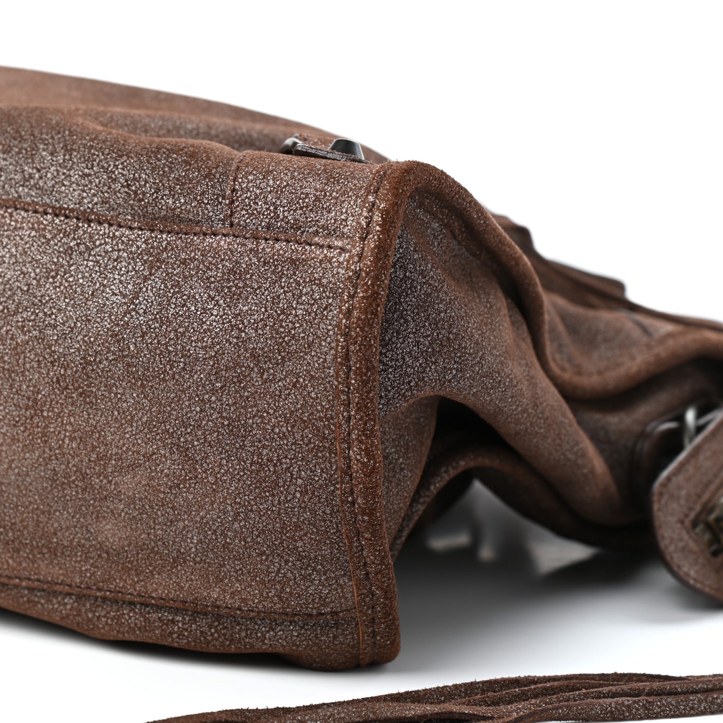 Metallic Craquele Calfskin Classic Hardware City Bronze