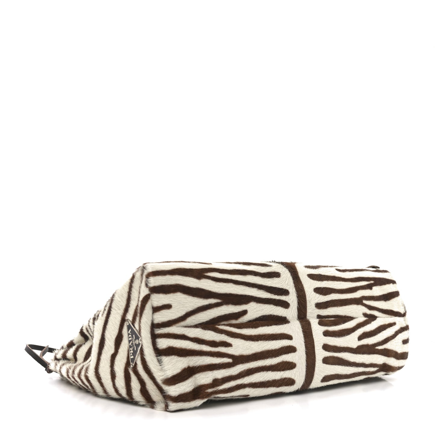 Calf Hair Zebra Print Tote White Moro