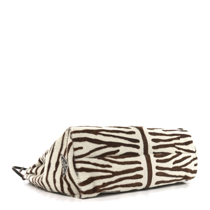 Prada Calf Hair Zebra Print Tote White Moro 4 of 9
