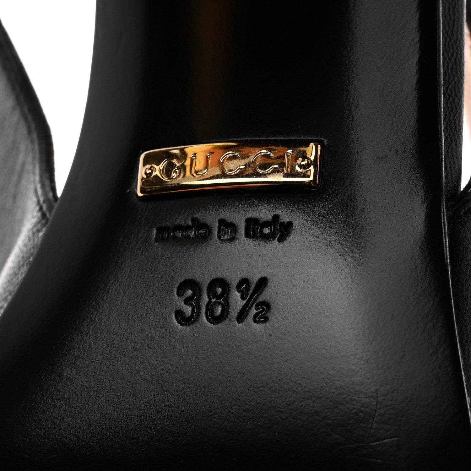 Gucci Malaga Kid Horsebit 75mm Slingback Pumps 38.5 Black 7 of 7
