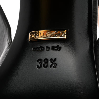 Gucci Malaga Kid Horsebit 75mm Slingback Pumps 38.5 Black 7 of 7