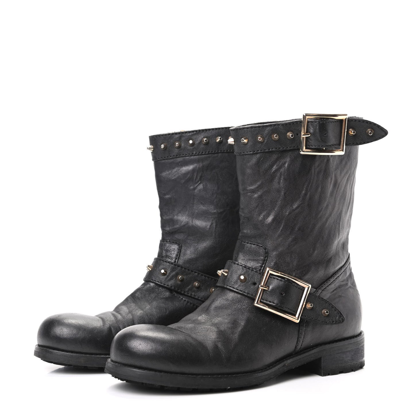 Studded Dash Biker Boots 37 Black