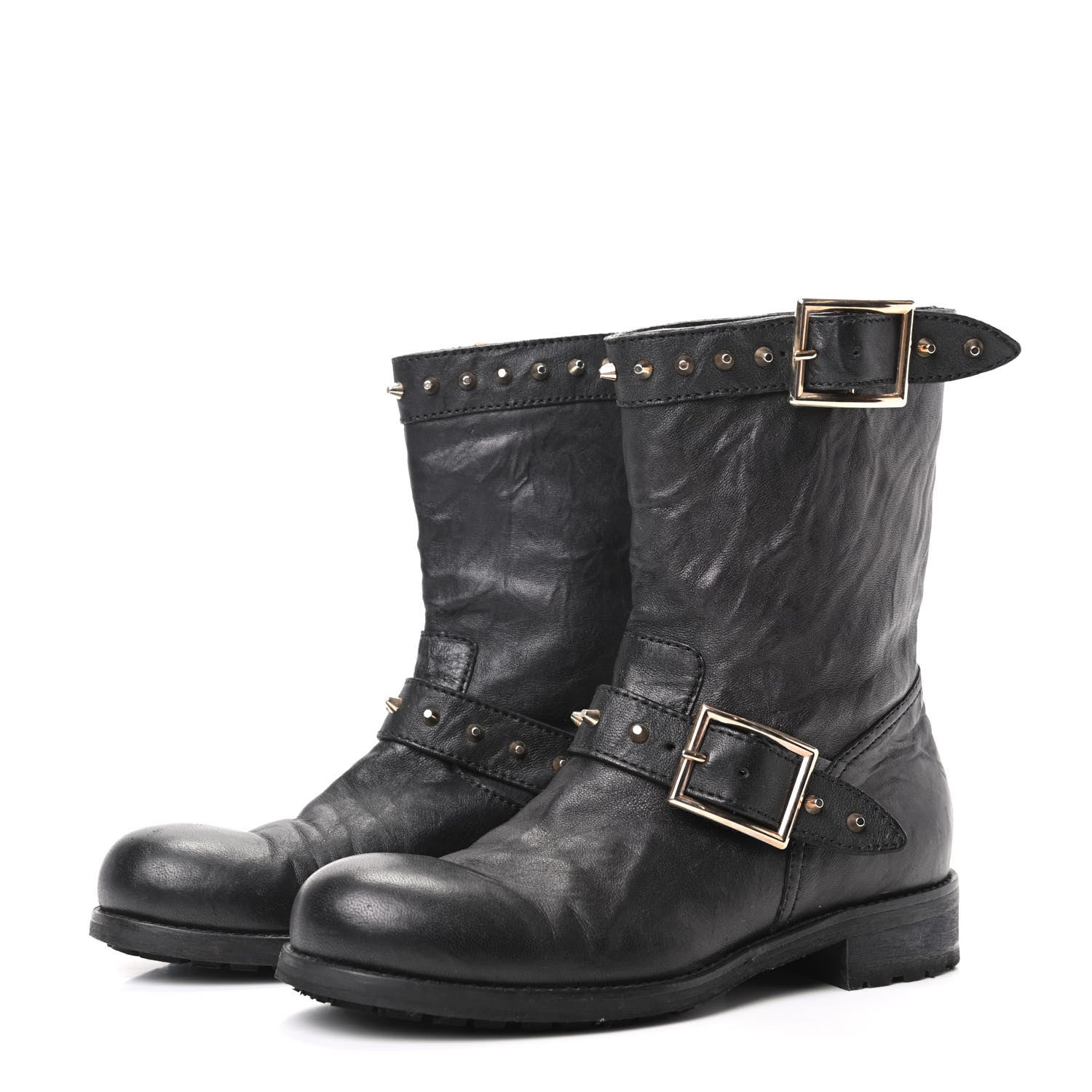 Jimmy Choo Studded Dash Biker Boots 37 Black 3 of 6