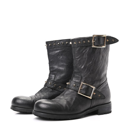 Jimmy Choo Studded Dash Biker Boots 37 Black 3 of 6