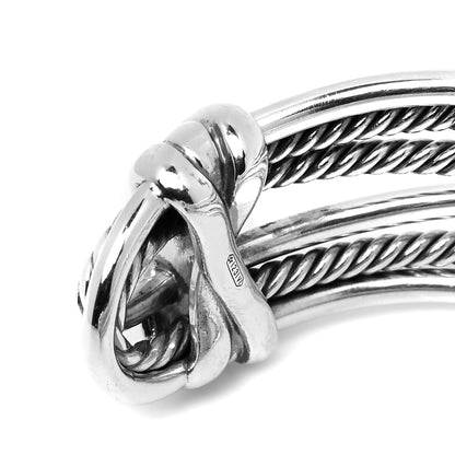 David Yurman Sterling Silver Narrow Crossover Cuff Bracelet 4 of 6