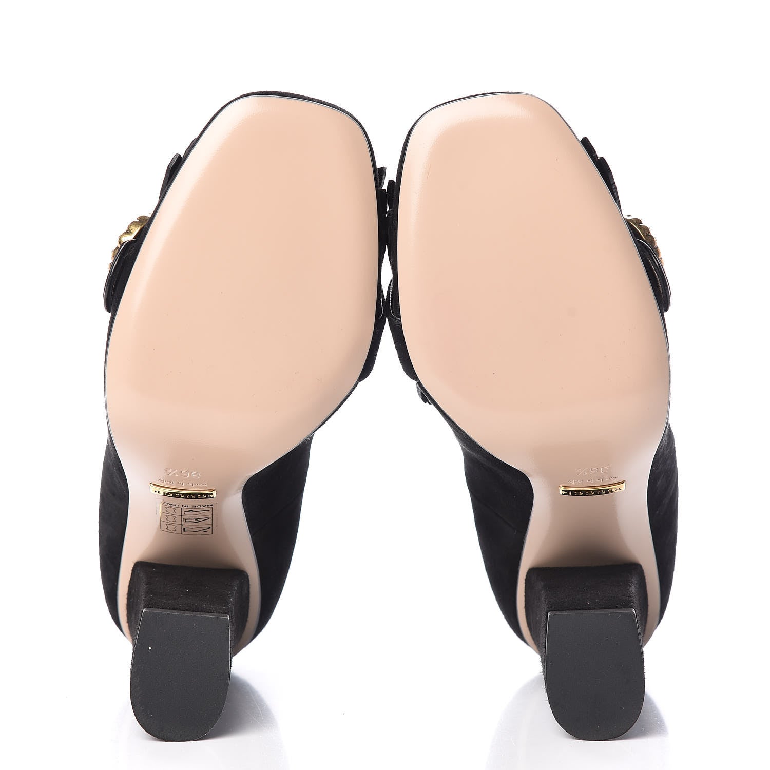 Gucci Kid Scamosciato Pearly GG Marmont Fringe 105mm Loafer Pumps 36.5 Black 5 of 9