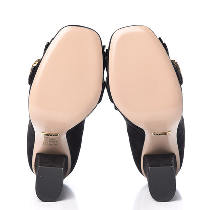 Gucci Kid Scamosciato Pearly GG Marmont Fringe 105mm Loafer Pumps 36.5 Black 5 of 9