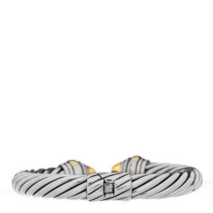 David Yurman Sterling Silver 14K Yellow Gold Citrine 10mm Cable Classics Hinged Bracelet 2 of 3