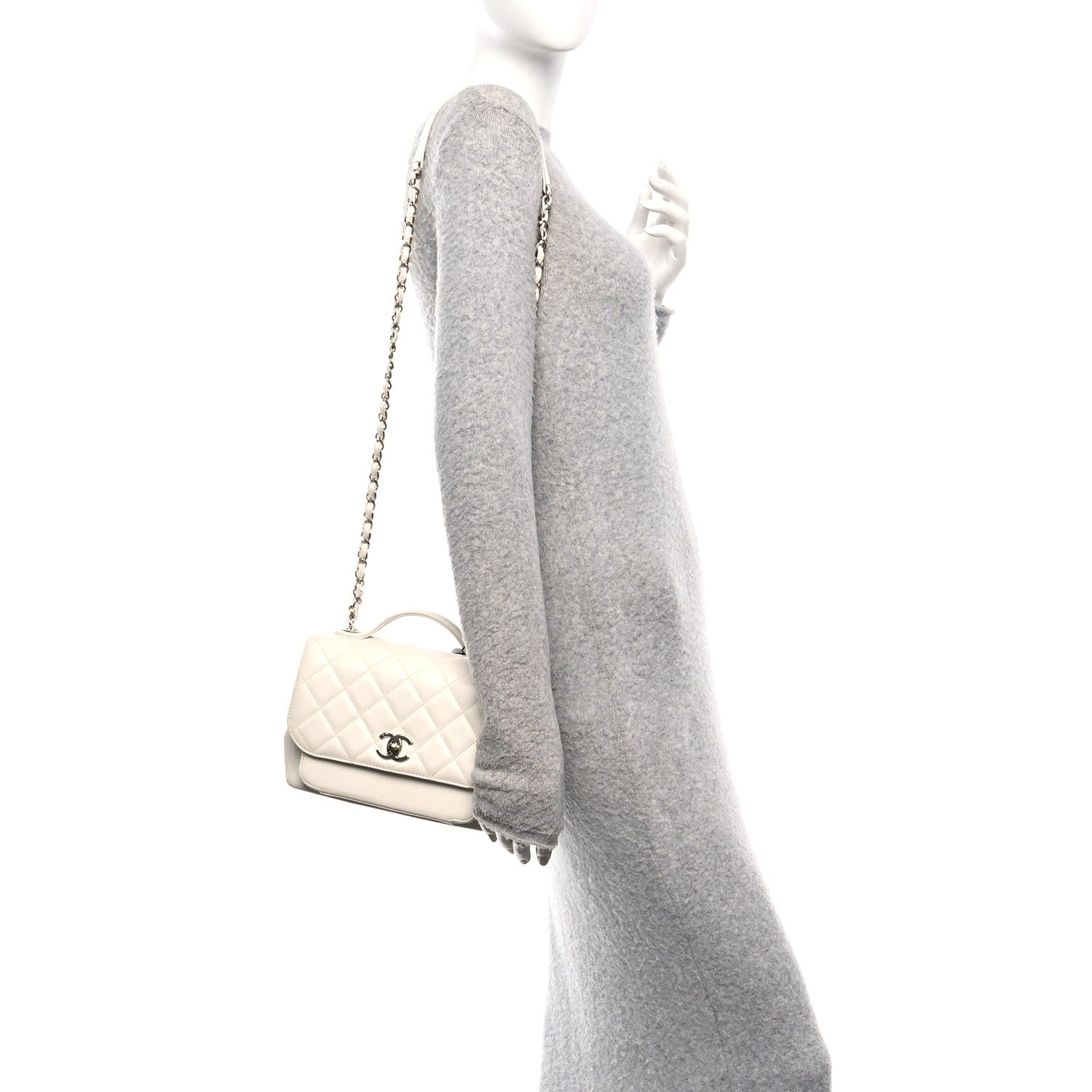 Chanel Caviar Quilted Medium Business Affinity Flap White 2 of 11