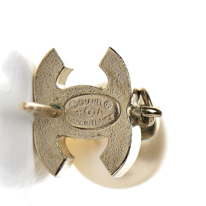 Chanel Pearl Enamel CC Drop Earrings White Gold 4 of 4