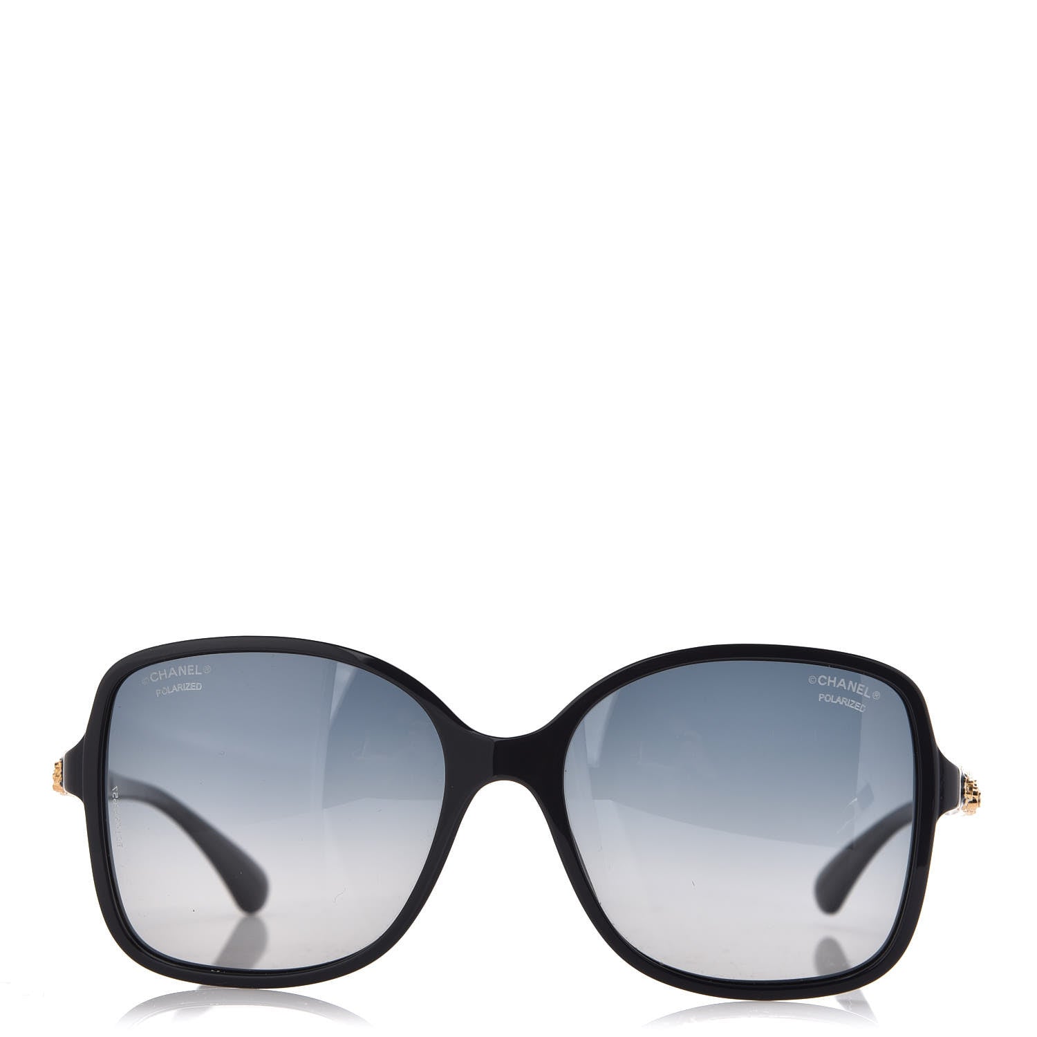 Chanel Acetate Polarized Bijou Square Sunglasses 5355 Black 3 of 9