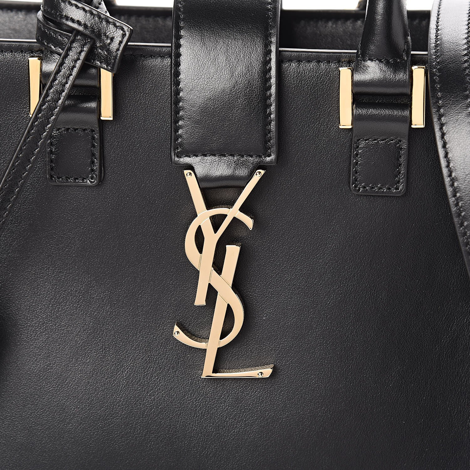 Saint Laurent Calfskin Monogram Baby Cabas Black 10 of 10