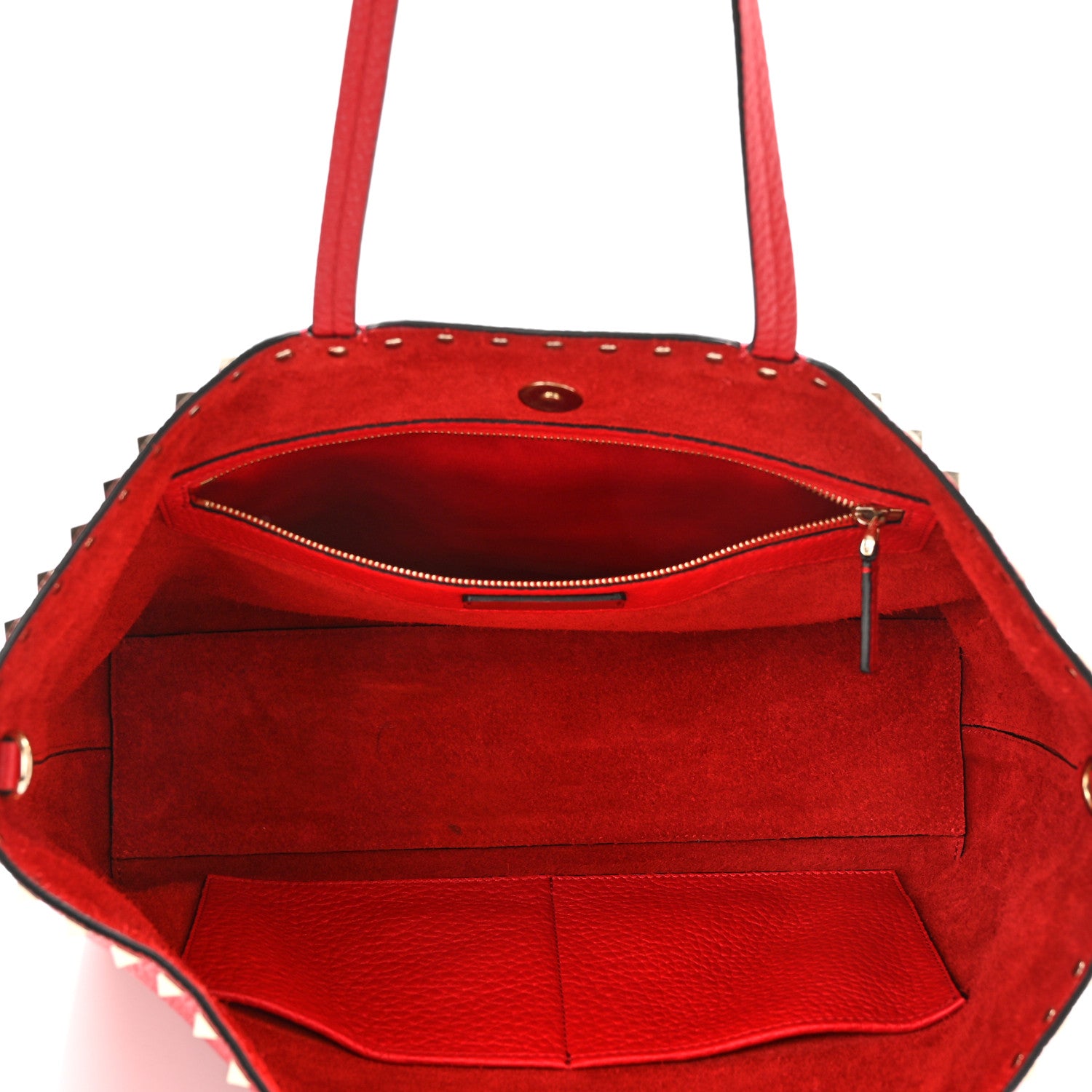 Valentino Garavani Grained Calfskin Rockstud Shoulder Tote Rouge Pur 5 of 9