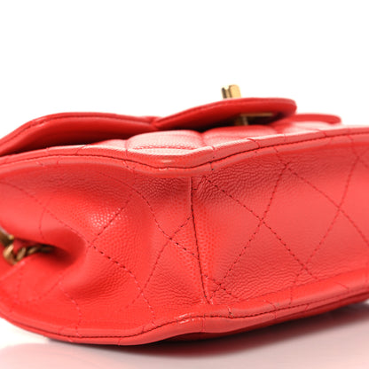 Chanel Caviar Quilted Mini Sweet Classic Flap Red 9 of 11