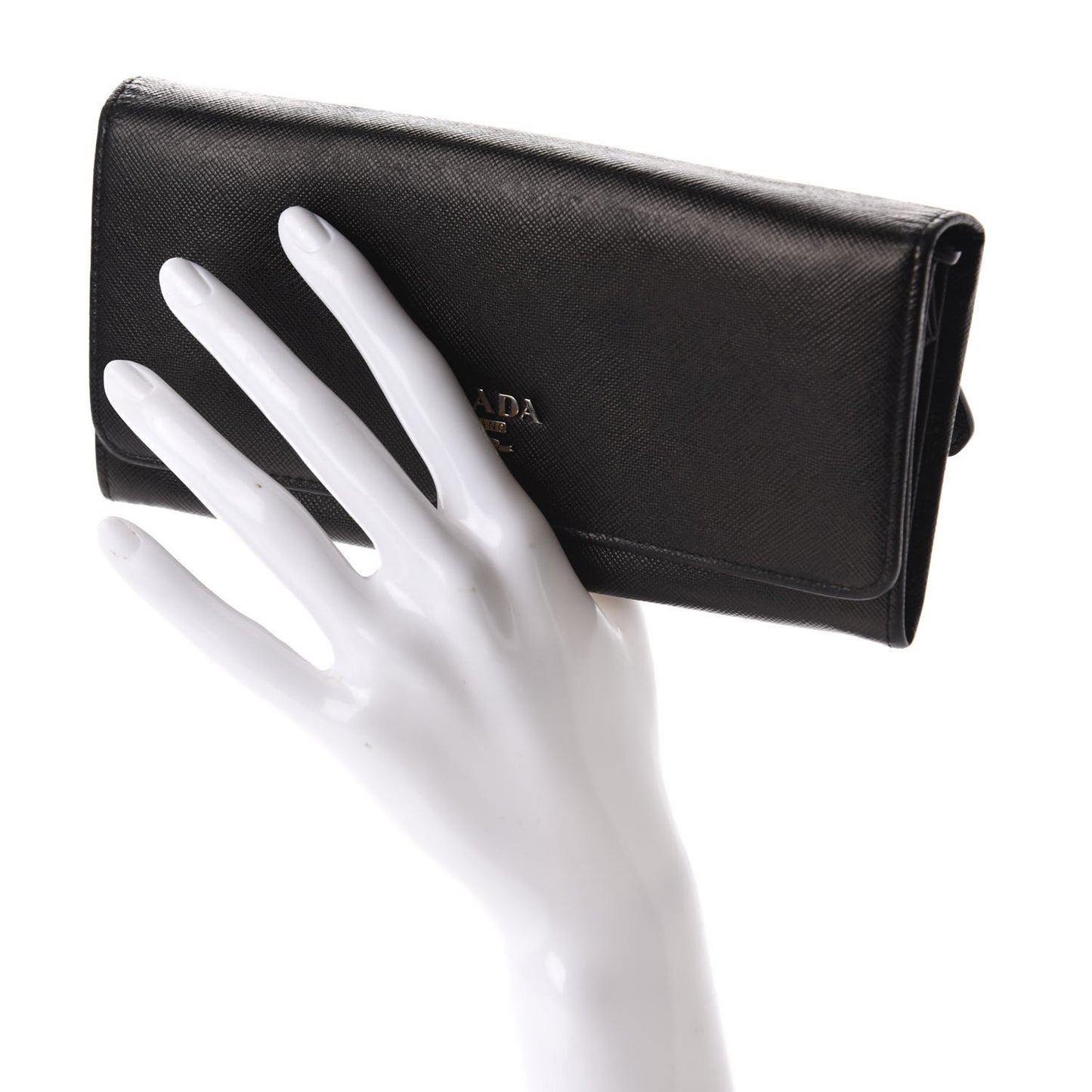 Saffiano Continental Flap Wallet Black