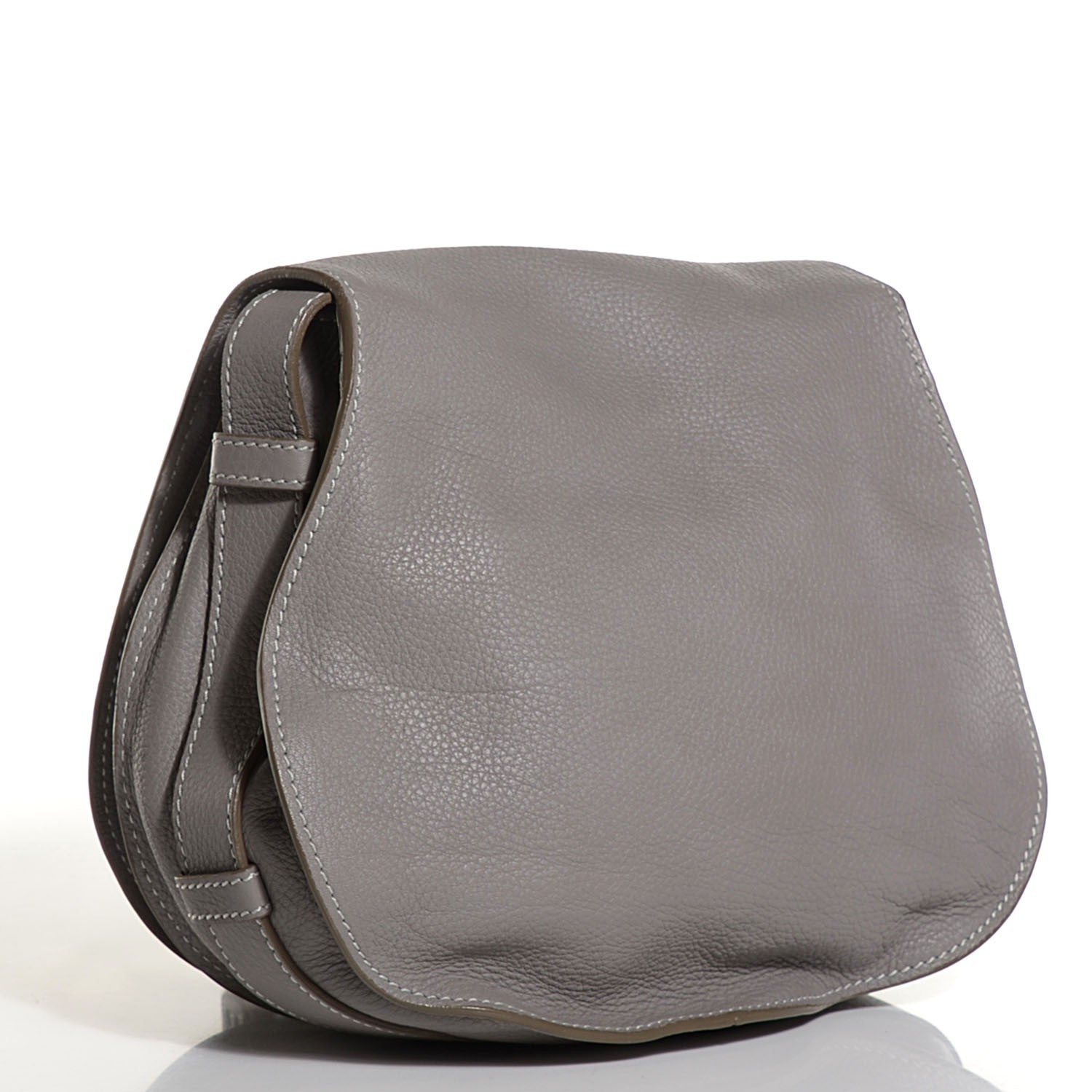 Chloe Calfskin Medium Marcie Round Crossbody Bag Cashmere Grey 3 of 9