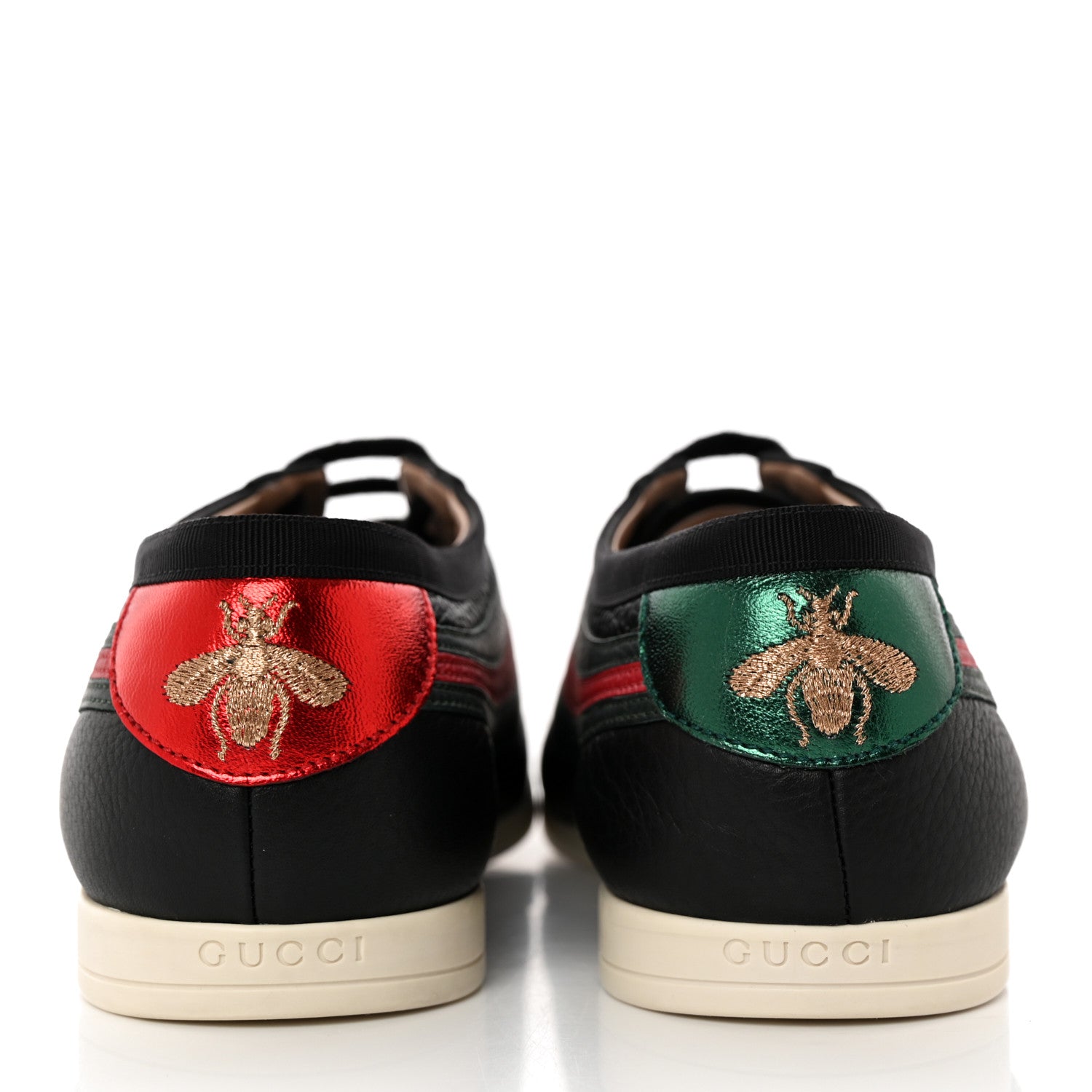 Gucci Grained Calfskin Mens Web Falacer Sneakers 7.5 Black 5 of 9