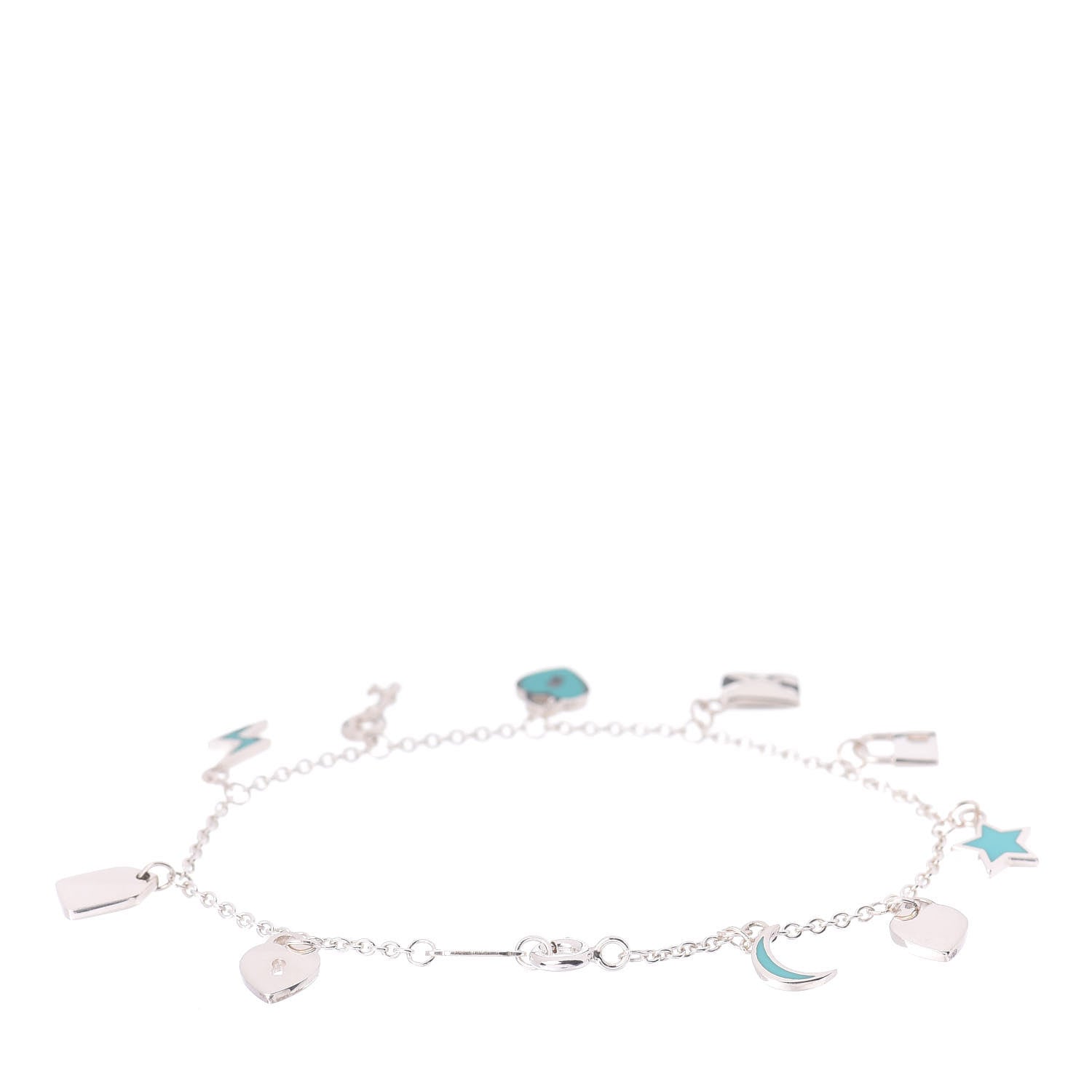Tiffany Sterling Silver Enamel Love Notes Charm Bracelet Blue 3 of 4