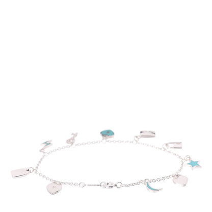 Tiffany Sterling Silver Enamel Love Notes Charm Bracelet Blue 3 of 4