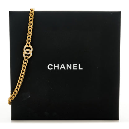 Chanel Crystal Chain Link CC Choker Necklace Gold 5 of 5