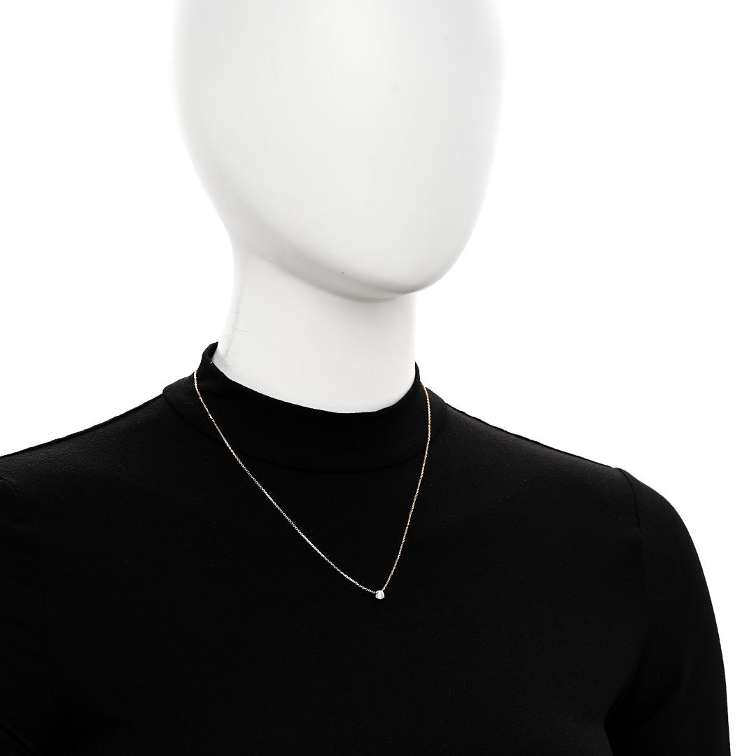 18K Yellow Gold Diamond .29ct 1895 Solitaire Pendant Necklace