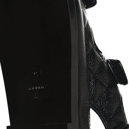 Chanel Grained Calfskin Velcro Dad Sandals 37 Black 6 of 10