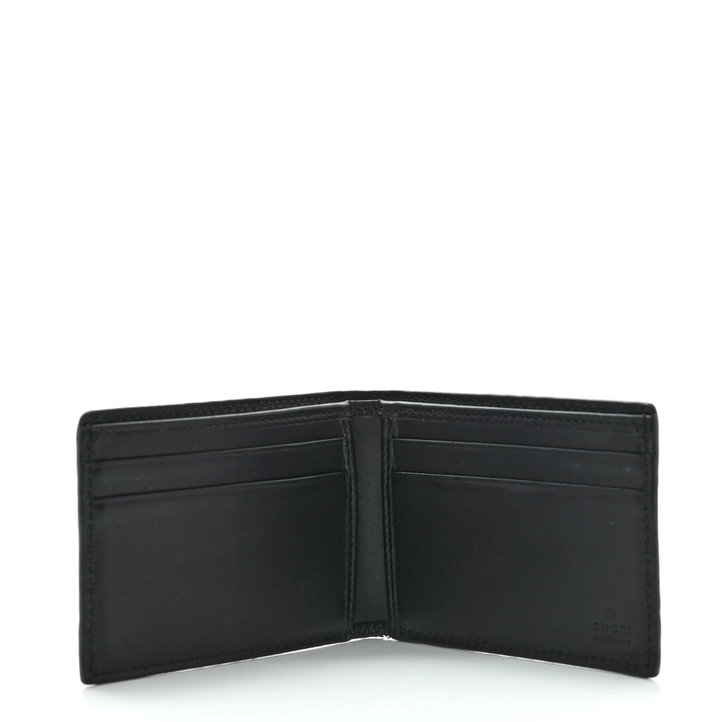 Calfskin GG Tennis Embossed Bi-Fold Wallet Black