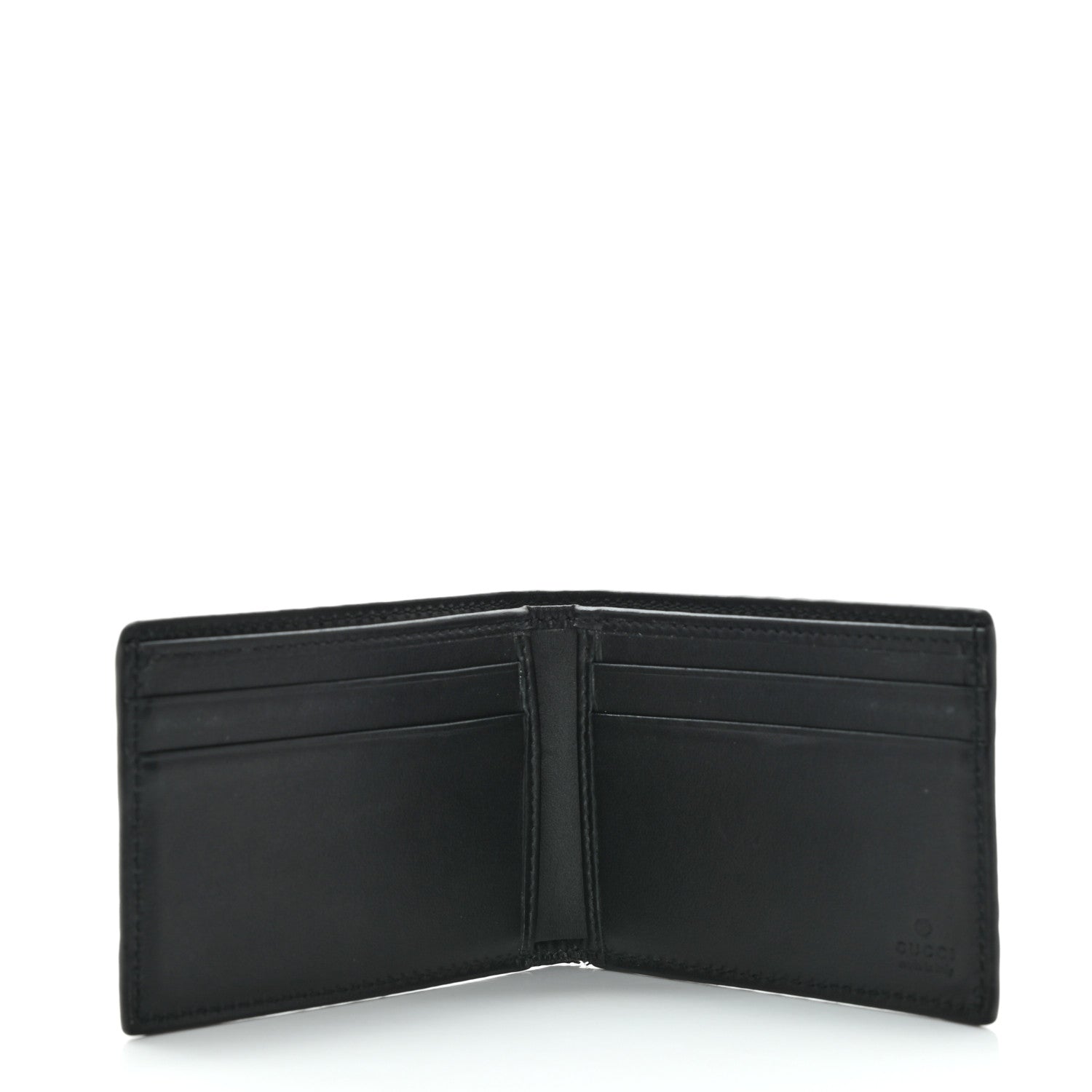 Gucci Calfskin GG Tennis Embossed Bi-Fold Wallet Black 5 of 9