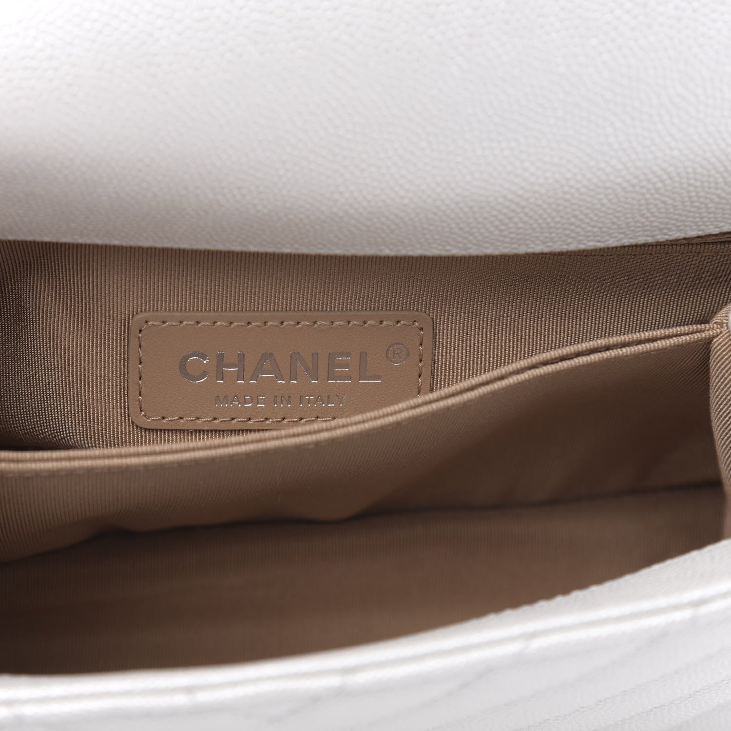 Chanel Iridescent Caviar Chevron Quilted Mini Coco Handle Flap White 8 of 12