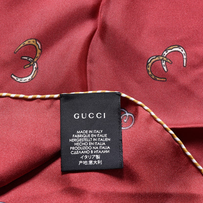 Gucci Silk Twill Poket Logos Pocket Square Red 3 of 4