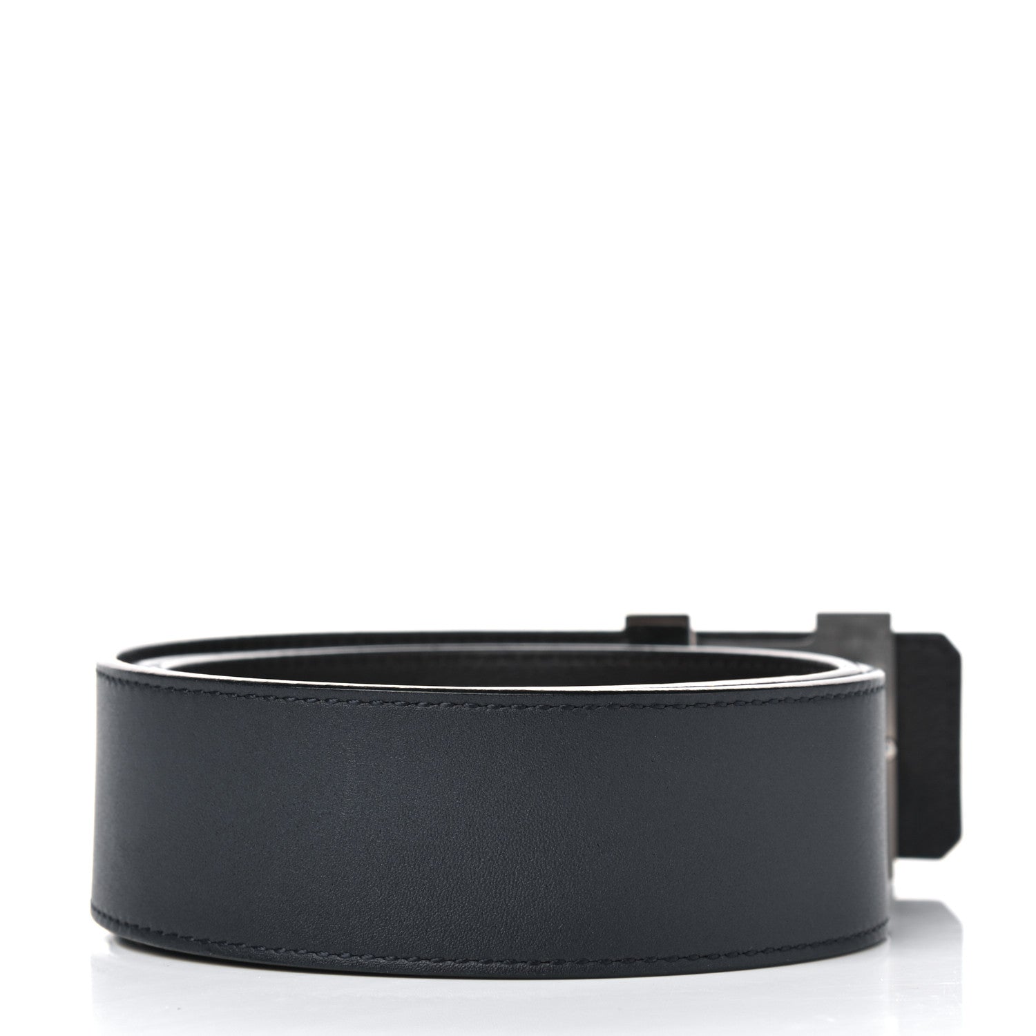 Louis Vuitton Calfskin Monogram 30mm LV Initiales Reversible Belt 90 36 Black Blue 2 of 4