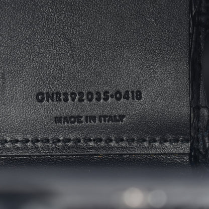 Saint Laurent Calfskin Crocodile Embossed Nano Sac De Jour Navy 7 of 9