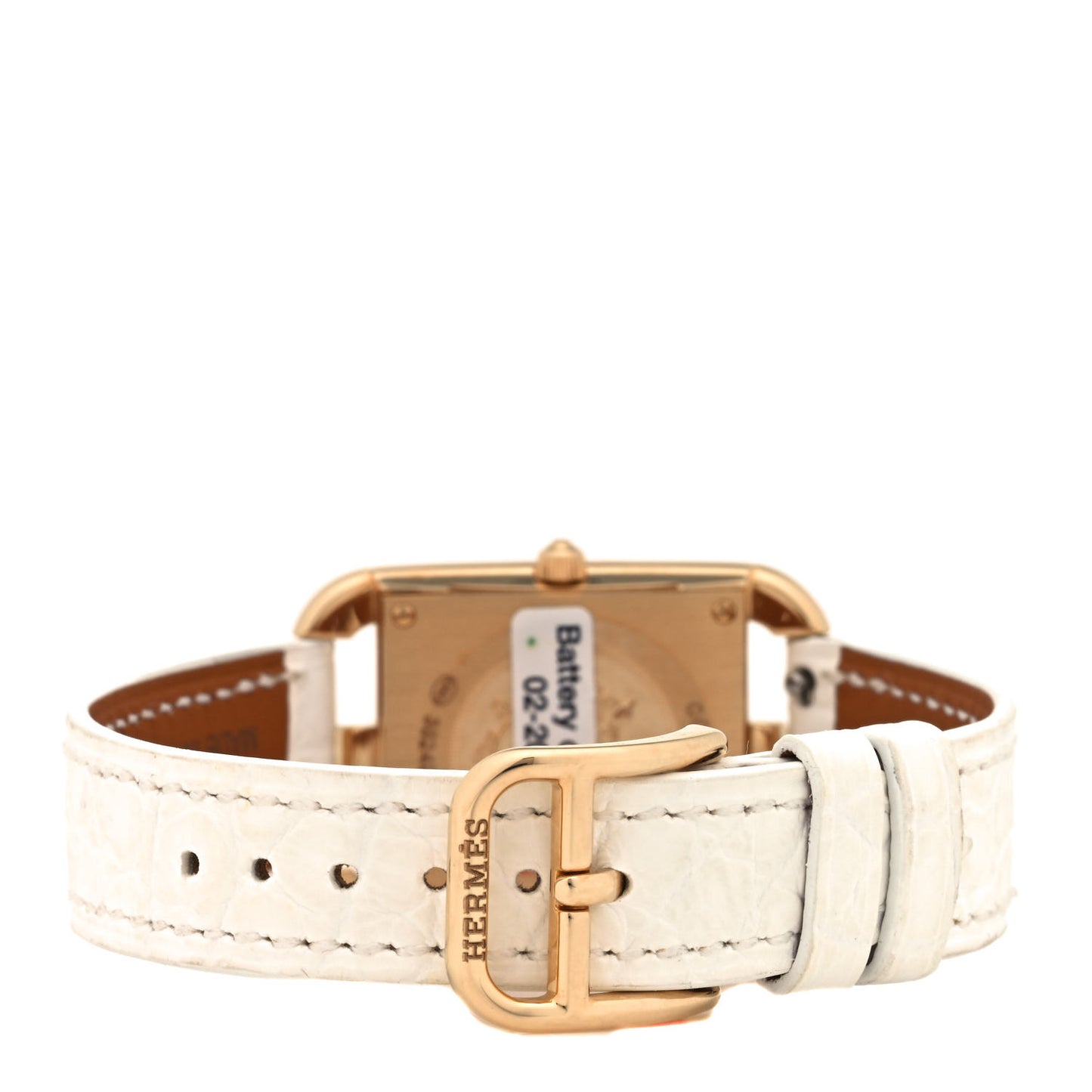 18K Yellow Gold Alligator Diamond Mother of Pearl 23mm Cape Cod Quartz Watch Blanc