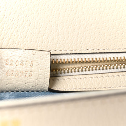 Gucci Textured Calfskin Bee Star Print Small Sylvie Shoulder Bag Mystic White 7 of 10