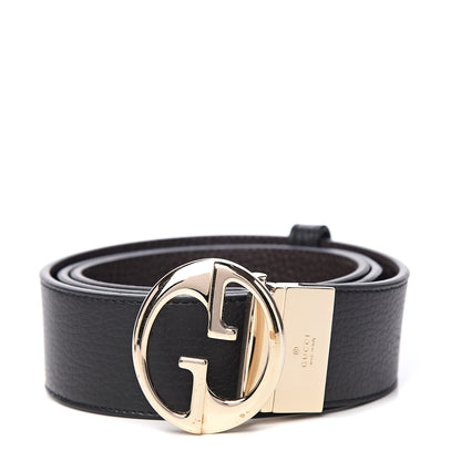 Gucci Dollar Calfskin 1973 Reversible Belt 90 36 Black Testa di Moro 1 of 5