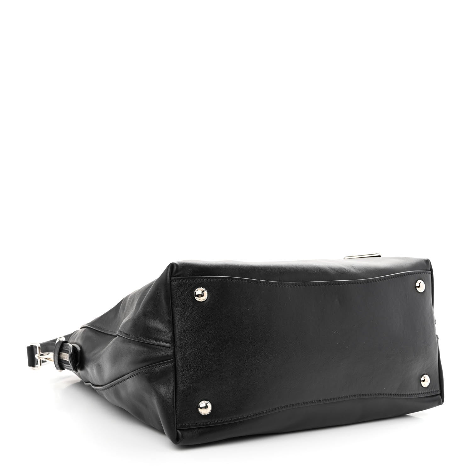 Prada Soft Calf Side Zip Hobo Black 4 of 15