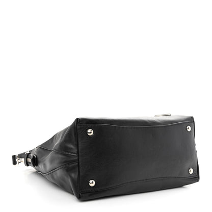 Prada Soft Calf Side Zip Hobo Black 4 of 15