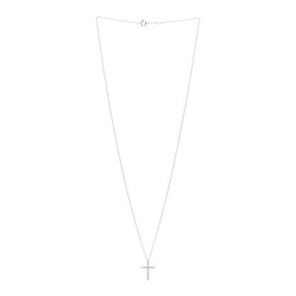 Tiffany Platinum Diamond Small Cross Pendant Necklace 3 of 5