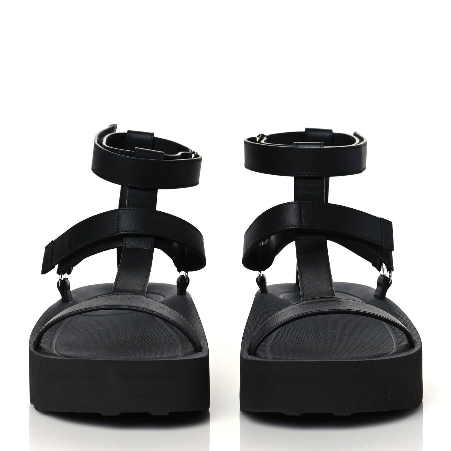 Hermes Calfskin Womens Enid Sandals 40 Black 2 of 8
