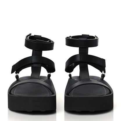 Hermes Calfskin Womens Enid Sandals 40 Black 2 of 8