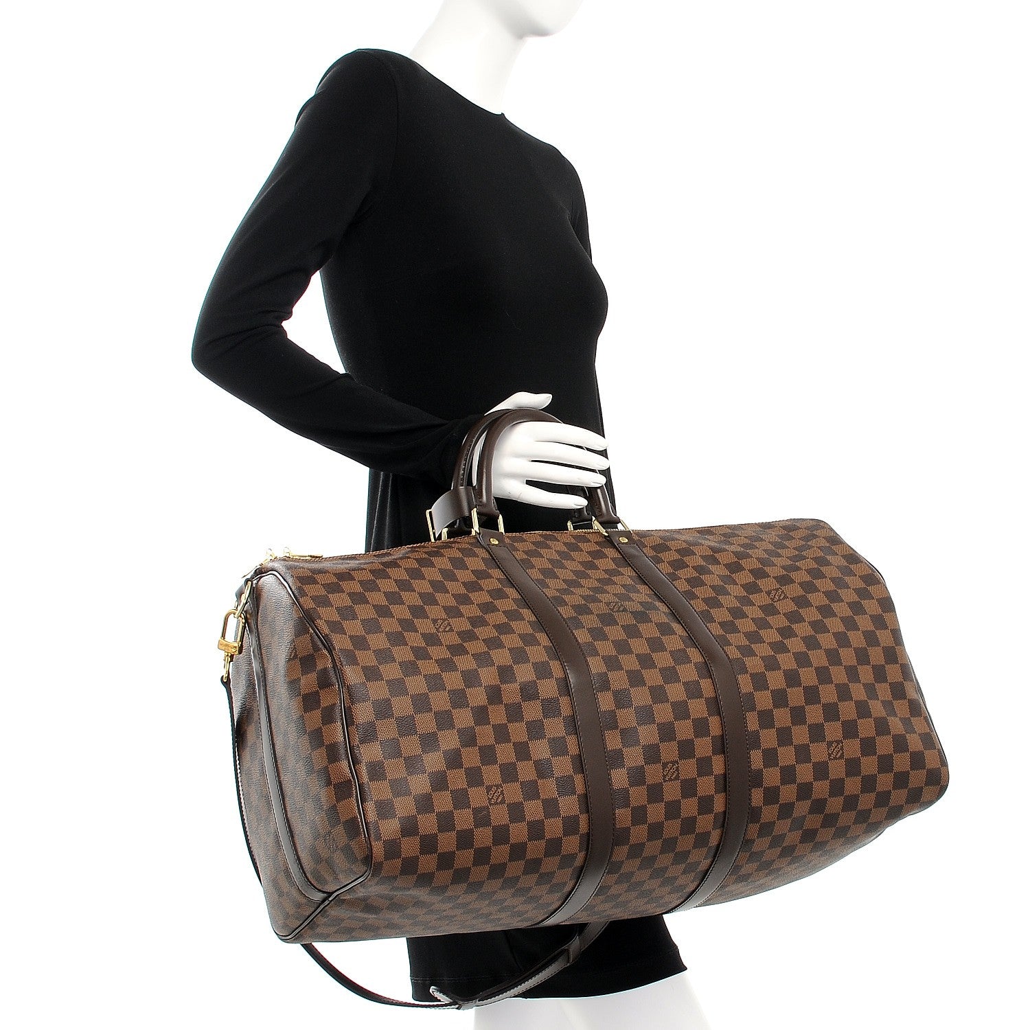 Louis Vuitton Damier Ebene Keepall Bandouliere 55 3 of 10