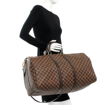 Louis Vuitton Damier Ebene Keepall Bandouliere 55 3 of 10