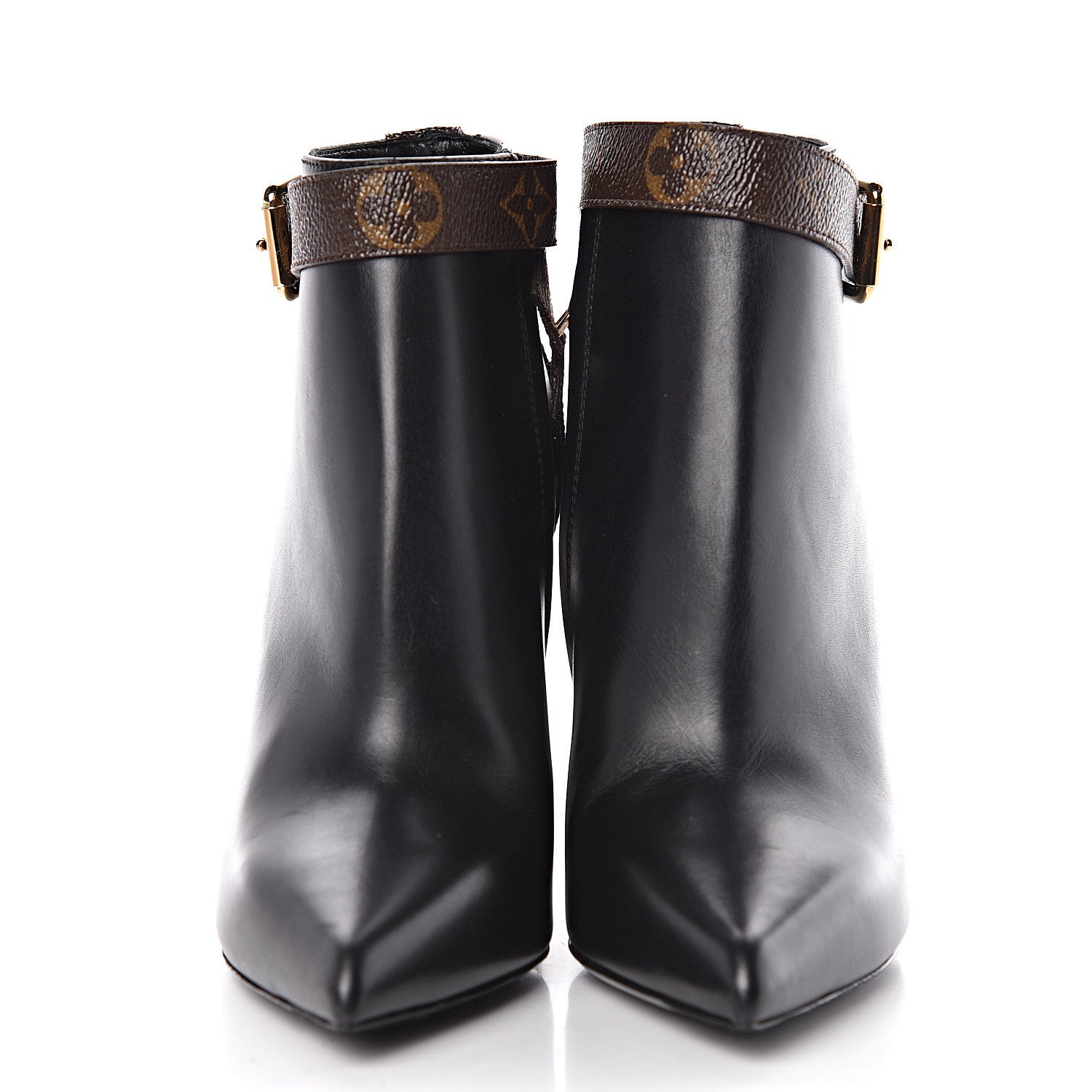 Louis Vuitton Calfskin Patent Monogram Matchmake Low Boots 38 2 of 9