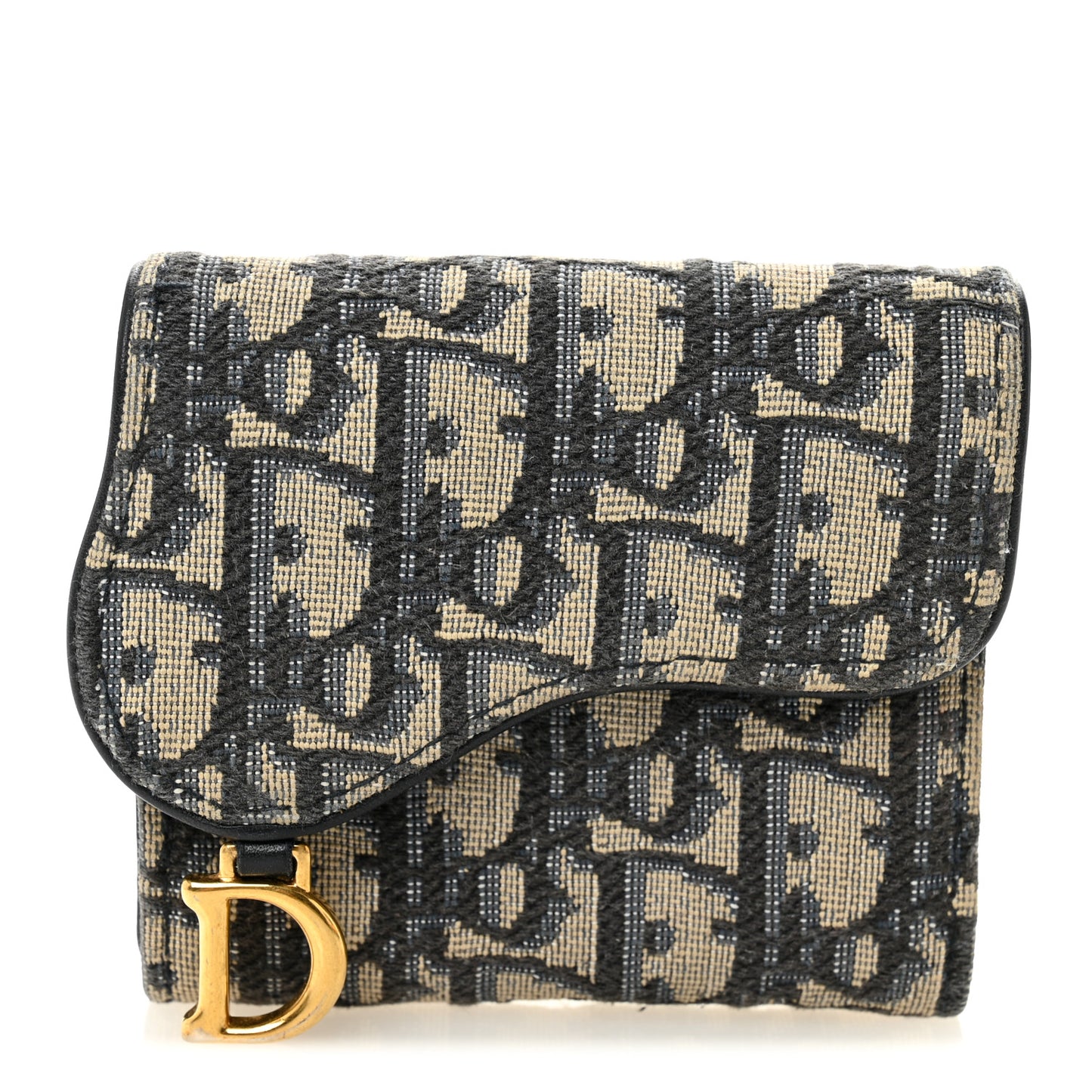 Oblique Saddle Lotus Wallet Blue