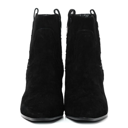 Saint Laurent Suede Rock 40 Stars Ankle Boots 35 Black 2 of 7