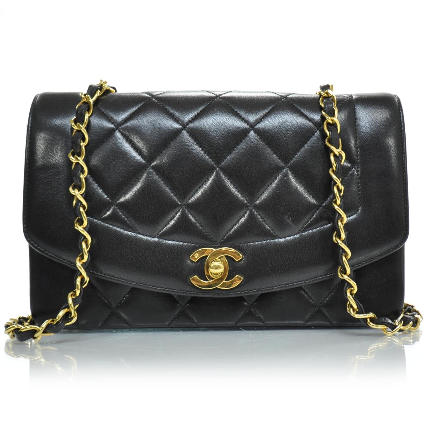 Chanel Lambskin Quilted Small Flap Bag Black GHW 1 of 9