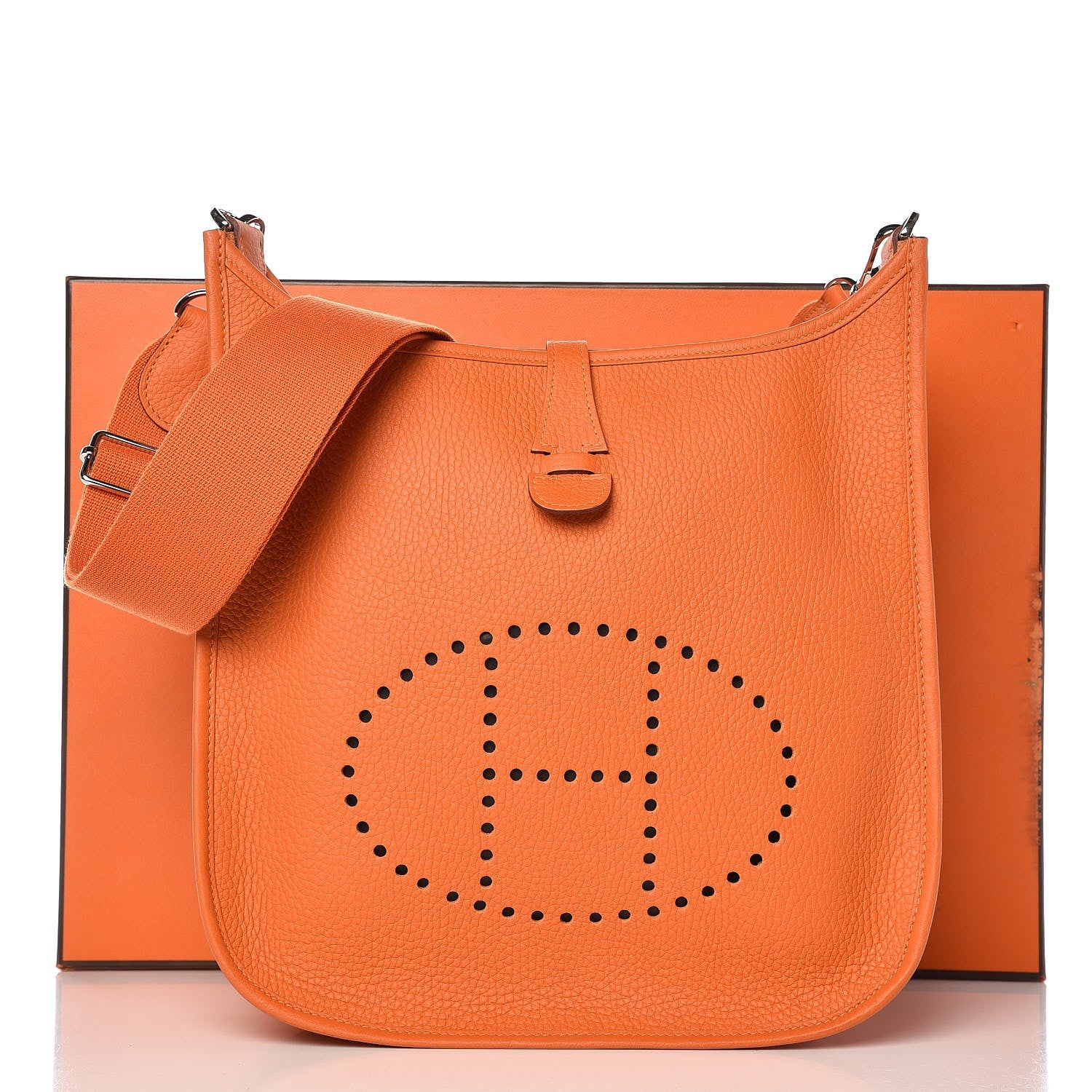 Hermes Taurillon Clemence Evelyne III PM Orange 8 of 8