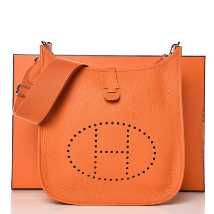 Hermes Taurillon Clemence Evelyne III PM Orange 8 of 8